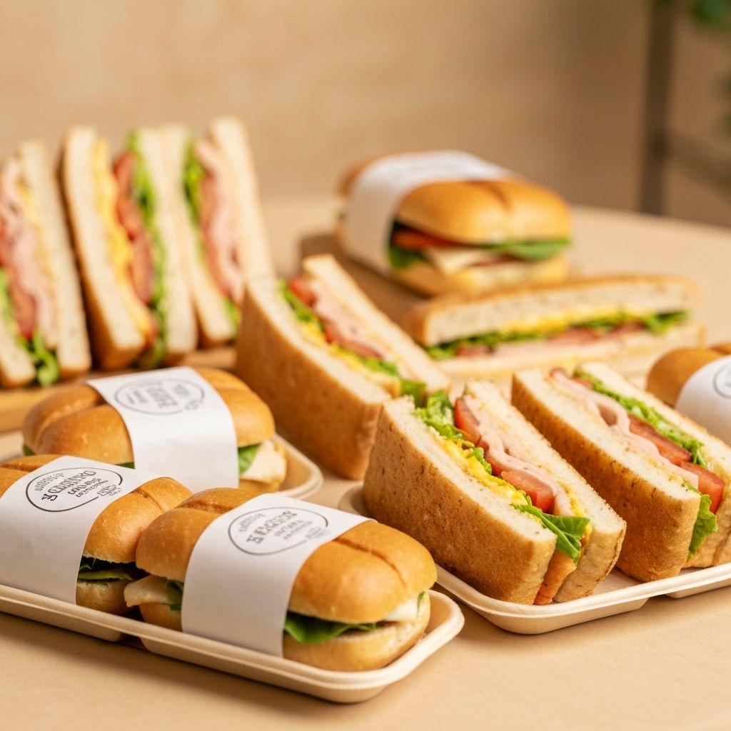 Lanches preparados para distribuição